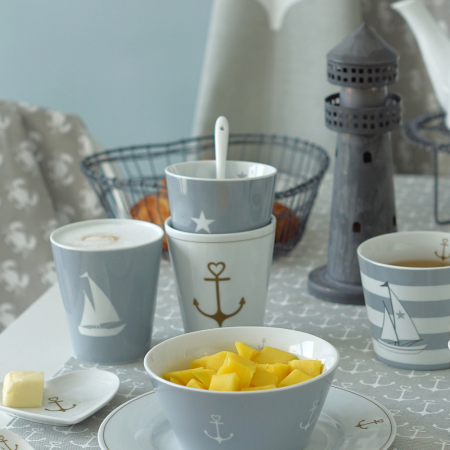 MUG BOAT SILHOUETTE GREY